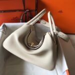 Hermes Lindy 26cm Mini Bag Calf Leather Craie