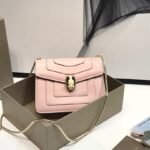 Bvlgari Serpenti Forever "Square" Snake Bone Chain Bag 20cm Pink