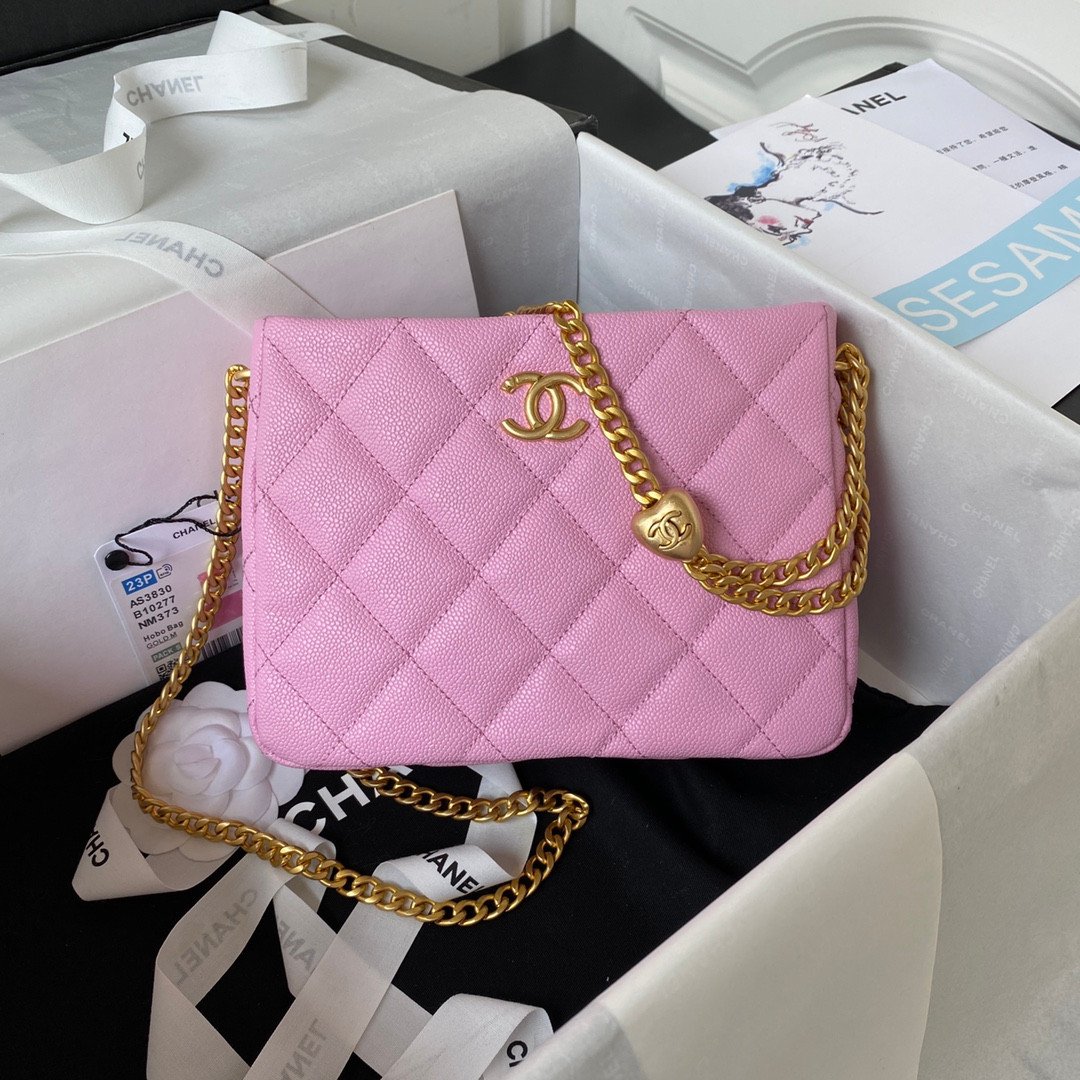 CHANEL 23P Heart Ball Hobo Bag 20cm Multiple Colors 10