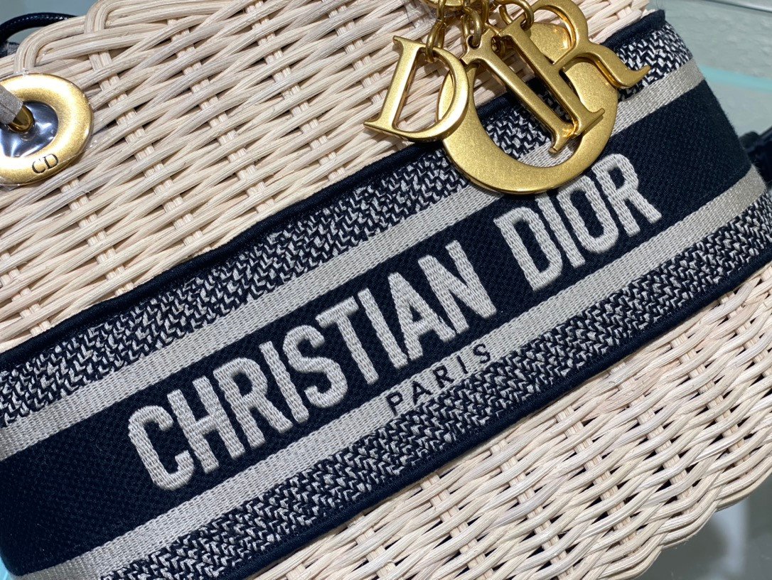 Lady Dior Wicker Top Handle Bag 24cm Multiple Colors 14