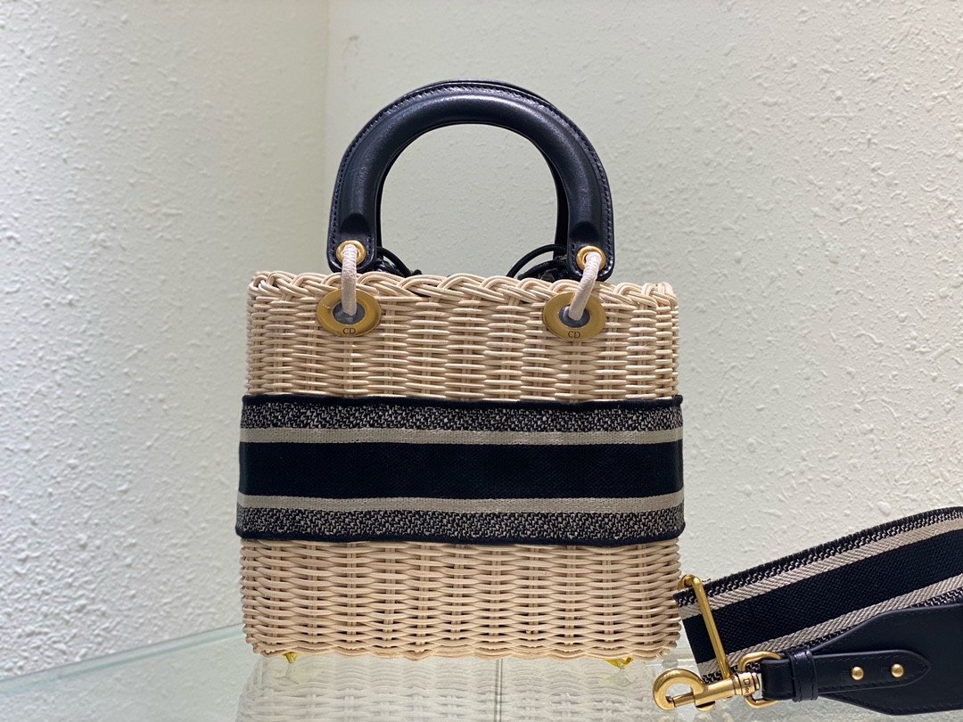 Lady Dior Wicker Top Handle Bag 24cm Multiple Colors 15