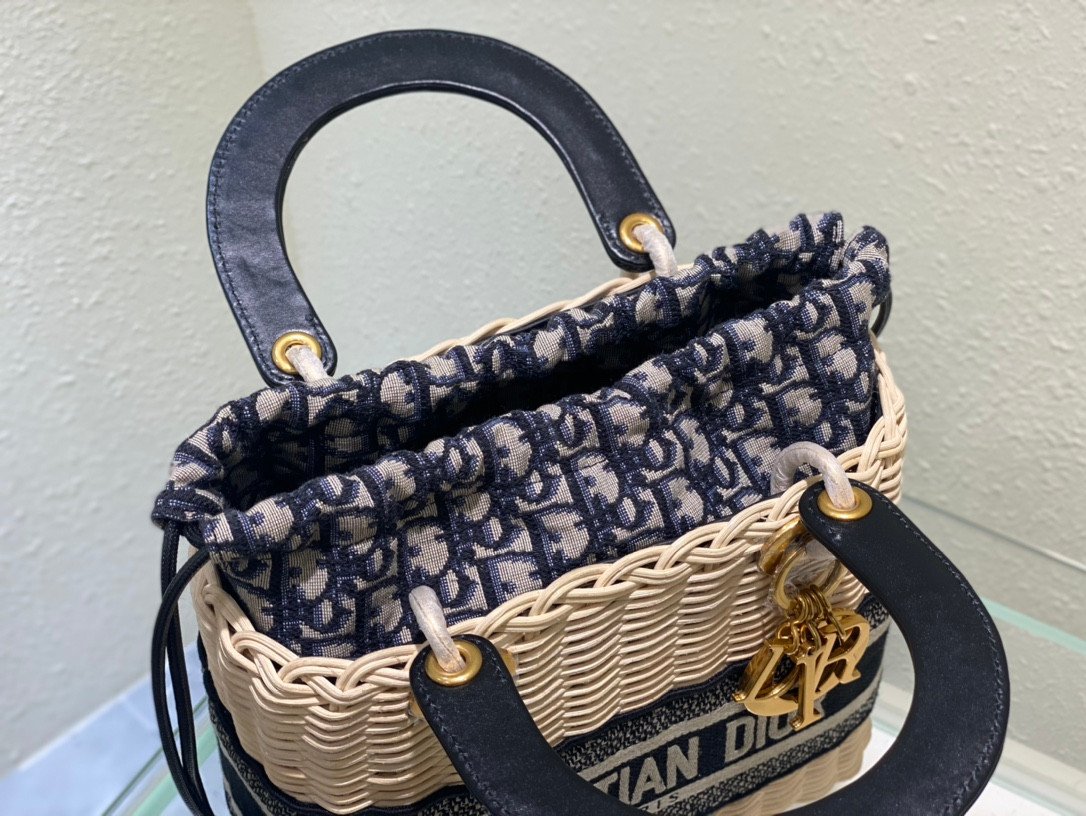 Lady Dior Wicker Top Handle Bag 24cm Multiple Colors 17