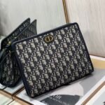 DIOR Oblique Canvas Clutch Bag 26cm Blue 2
