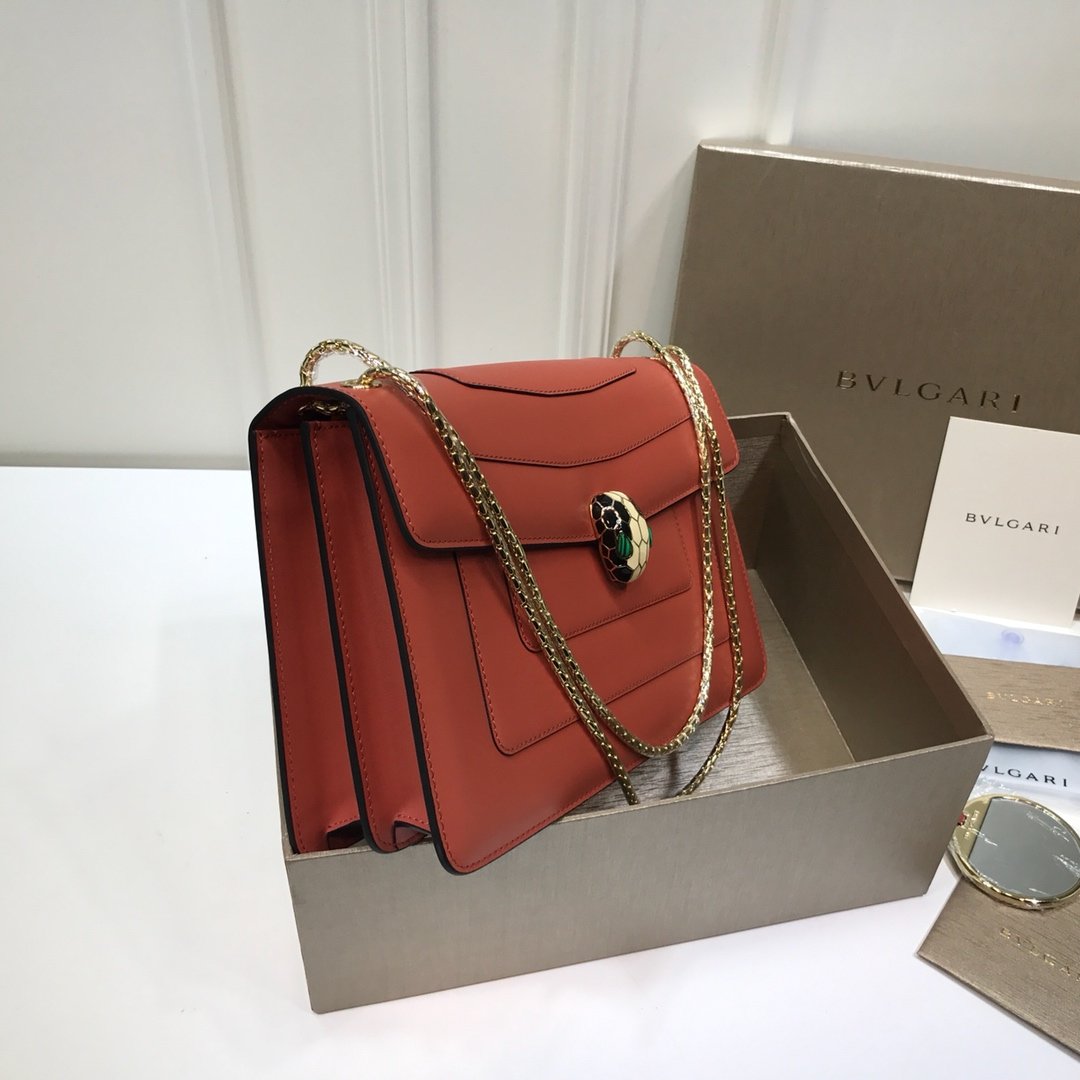 Bvlgari Serpenti Forever Medium Top Handle Bag 28cm Terracotta Color 2