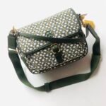 Tory Burch Geometric Link Printed Nylon Flap Crossbody Bag 22cm Green/Pink 2
