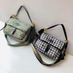 Tory Burch Small Basketweave Nylon Flap Crossbody 22.5cm Blue/Black