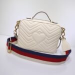 Gucci GG Marmont Top Handle Messenger Bag 25cm Matelassé Leather with Web Strap 20