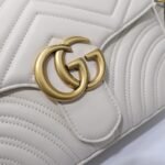Gucci GG Marmont Top Handle Messenger Bag 25cm Matelassé Leather with Web Strap 21