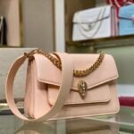Bvlgari Serpenti Forever Maxi Chain Leather Crossbody Bag 25cm Peachy Pink 22