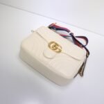 Gucci GG Marmont Top Handle Messenger Bag 25cm Matelassé Leather with Web Strap 26