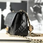 Chanel 22S “Walnut” Woven Gold Ball Mini Flap Bag 2 Sizes Black 3