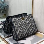 DIOR Oblique Canvas Clutch Bag 26cm Blue 3
