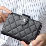 Chanel Classic Flap Wallet – Black Caviar with Silver Hardware