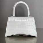 Balenciaga Hourglass Crocodile-Embossed Handbag (XS & Small) White 30