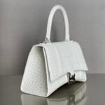 Balenciaga Hourglass Crocodile-Embossed Handbag (XS & Small) White 31