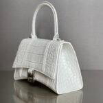 Balenciaga Hourglass Crocodile-Embossed Handbag (XS & Small) White 32