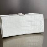 Balenciaga Hourglass Crocodile-Embossed Handbag (XS & Small) White 33