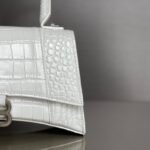 Balenciaga Hourglass Crocodile-Embossed Handbag (XS & Small) White 35