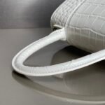 Balenciaga Hourglass Crocodile-Embossed Handbag (XS & Small) White 36