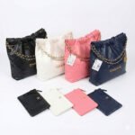 Chanel 22 Style Shiny Calfskin Drawstring Shopping Bag (2022 Collection) 38