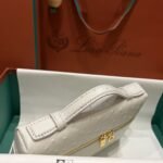 Loro Piana Extra Pocket L19 Ostrich Leather Pouch White 4