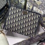 DIOR Oblique Canvas Clutch Bag 26cm Blue 4