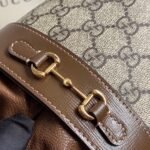 Gucci Horsebit 1995 Mini Bucket Bag 14cm GG Supreme Canvas with Brown Leather Trim 4
