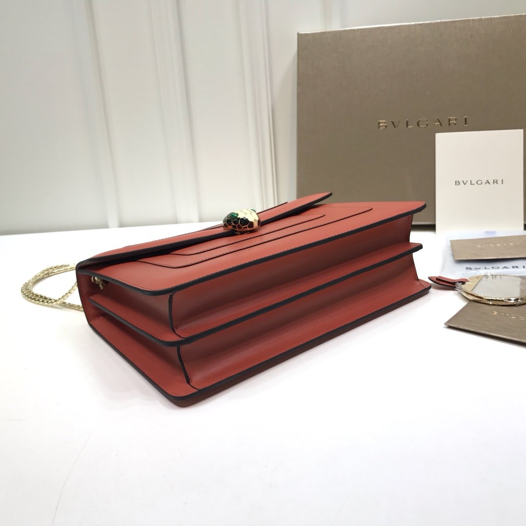 Bvlgari Serpenti Forever Medium Top Handle Bag 28cm Terracotta Color 4