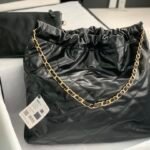 Chanel 22 Style Shiny Calfskin Drawstring Shopping Bag (2022 Collection) 4