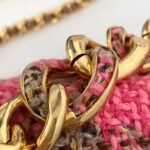 CHANEL 19 Mini Tweed Flap Bag 20cm Pink 5