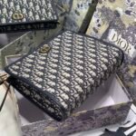 DIOR Oblique Canvas Clutch Bag 26cm Blue 5