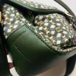 Tory Burch Geometric Link Printed Nylon Flap Crossbody Bag 22cm Green/Pink 5