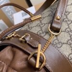 Gucci Horsebit 1995 Mini Bucket Bag 14cm GG Supreme Canvas with Brown Leather Trim 6