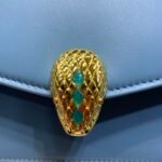 Bvlgari Serpenti Forever Maxi Chain Leather Crossbody Bag 25cm Glacier Blue 6