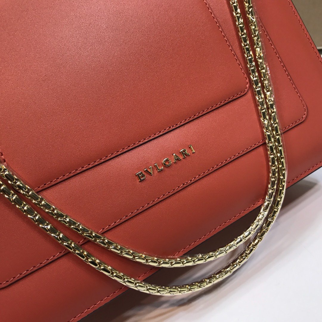 Bvlgari Serpenti Forever Medium Top Handle Bag 28cm Terracotta Color 6