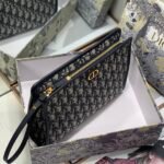 DIOR Oblique Canvas Clutch Bag 26cm Blue 8