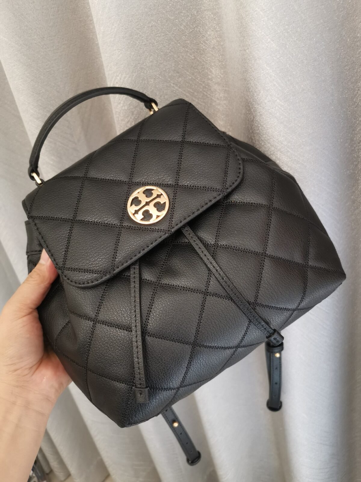 Tory Burch Willa Quilted Leather Small Backpack 3 Colors 9