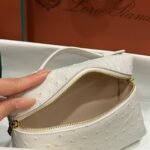 Loro Piana Extra Pocket L19 Ostrich Leather Pouch White 9