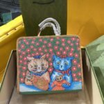 Gucci Children’s Cat Tote Bag 28cm Louis Wain Inspired Floral Supreme Canvas with Brown Trim 1