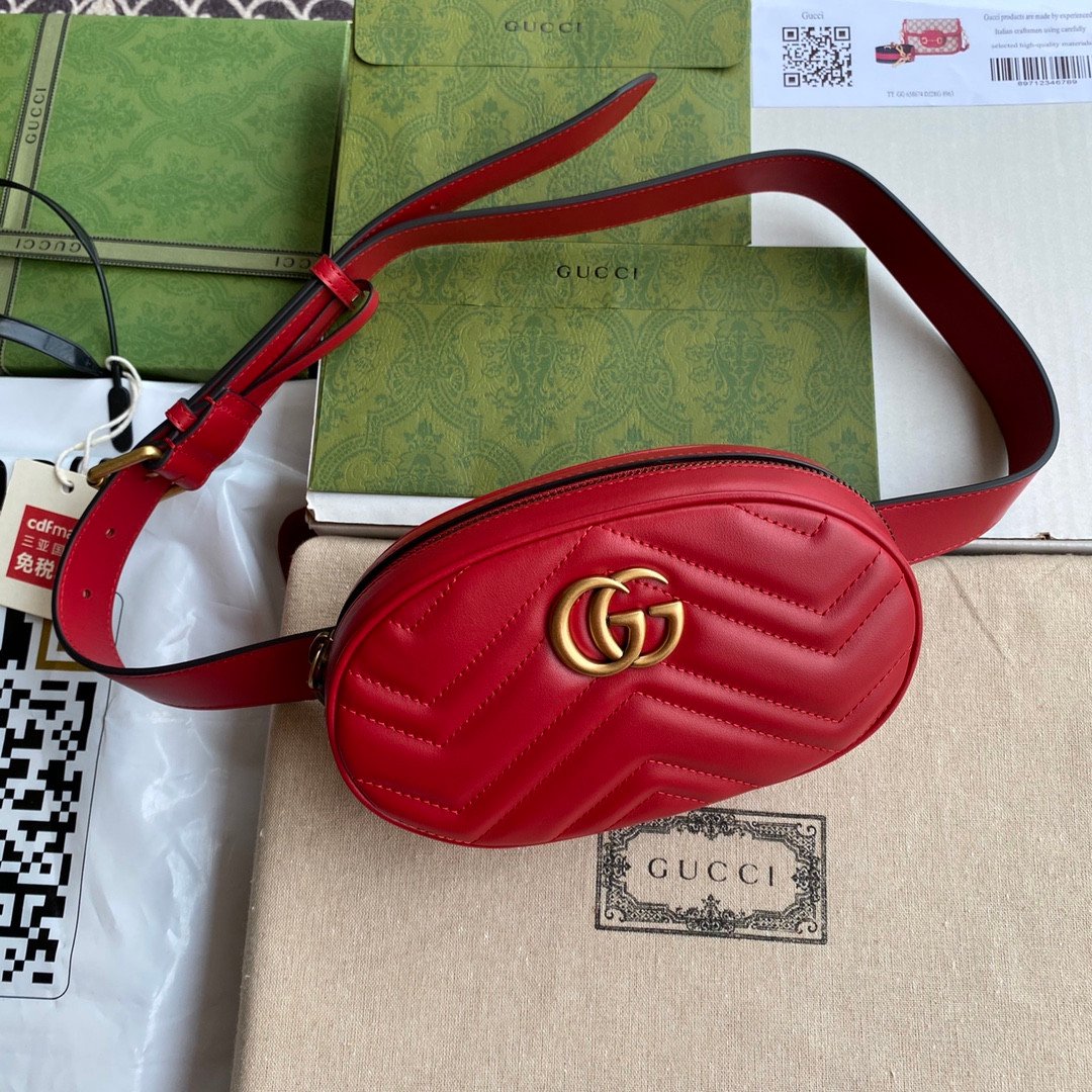 Gucci GG Marmont Matelassé Leather Belt Bag 3 Colors Original Italian Leather 1