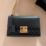 Gucci Padlock Small Signature Leather Shoulder Bag 20cm Black Embossed GG with Gold Hardware 1
