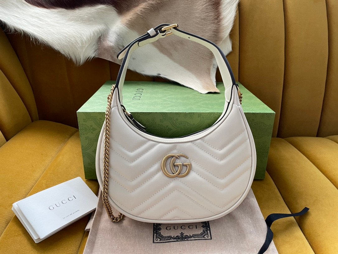 Gucci GG Marmont Half-Moon Mini Bag 21cm Matelassé Leather Edition 1