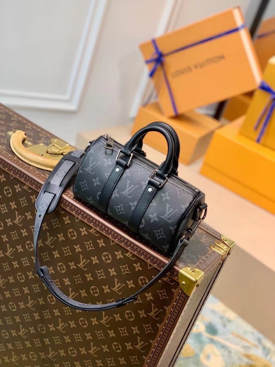 Louis Vuitton Keepall XS Monogram Eclipse – Classic Black Mini Duffle Bag 21cm 1