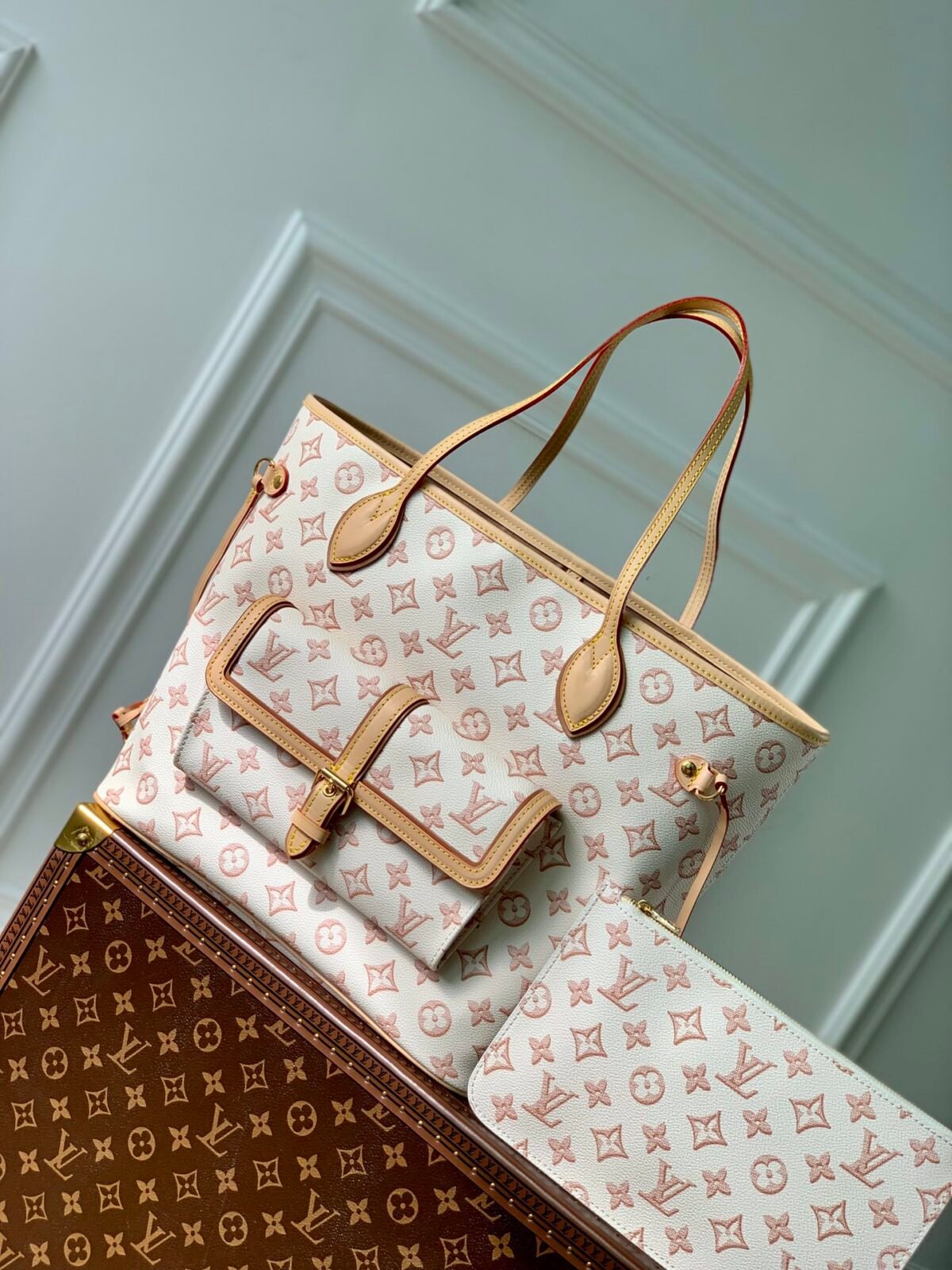 Louis Vuitton Neverfull MM Phantom Shadow Silk-Screen Canvas Tote Bag 31cm 1