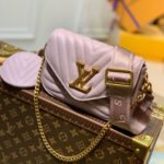 Louis Vuitton New Wave Multi-Pochette in Quilted Calfskin 19cm Pink Purple 3-in-1 Versatile Crossbody Bag 1