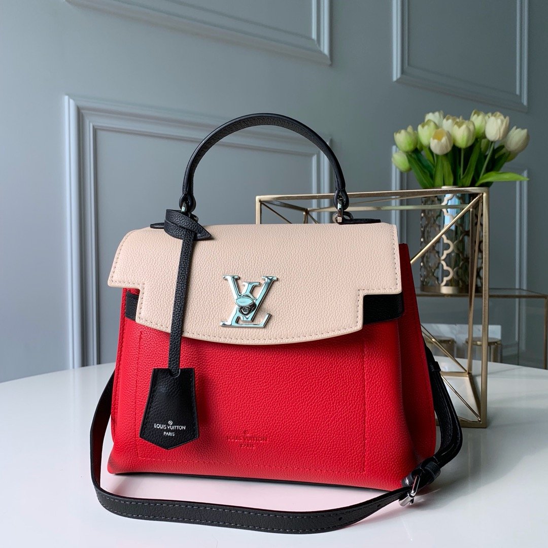Louis Vuitton Lockme Ever Grained Calfskin Leather Top Handle Bag 28cm 1