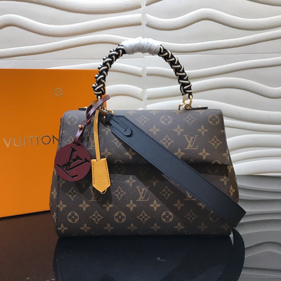 Louis Vuitton Cluny MM in Monogram Canvas 32cm Structured Top Handle Bag with Braided Detail 1