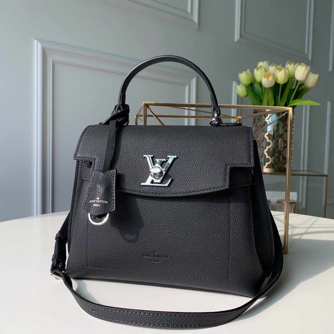 Louis Vuitton Lockme Ever Grained Calfskin Leather Top Handle Bag 28cm 10