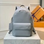 Louis Vuitton Aerogram Backpack 43x30x14cm Grey Grained Leather Luxury Rucksack