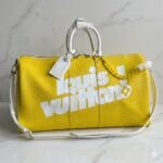 Louis Vuitton Keepall Bandoulière 50 Travel Bag Everyday LV Capsule Yellow Leather